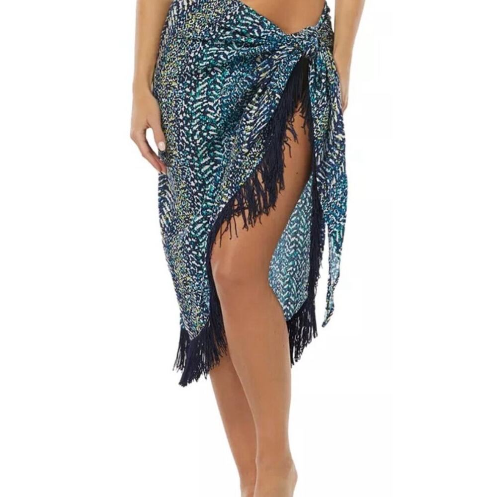 Vince Camuto Midnight Fringe Pareo Cover Up M/L NWT